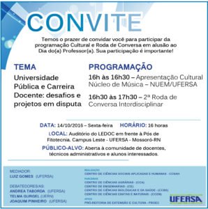 Convite dia do professor UFERSA